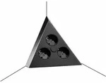 THEBO 3-fach Ecksteckdose ST 3007-C in Schwarz / Ecksteckdosen / Steckdosenleiste /