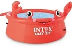 Intex Happy Crab Easy Set Pool, 880 l, Aufblasbarer Pool, Rot, 3,75 kg - Rot