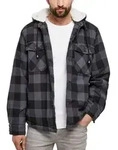 Brandit Lumber Jacket Hooded Herren, mit Kapuze (Black/Grey) Gr&ouml;&szlig;e M - Schwarz/Grau