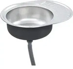 vidaXL Einbausp&uuml;le mit Sieb und Siphon Oval Edelstahl - Silber
