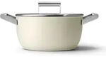 Smeg CKFC 2411 CRM Kochtopf inkl. Deckel, Aluminium, 24 cm Durchmesser,