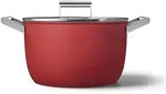 Smeg CKFC2611RDM, 7,7 l, Schwarz, Rot, Aluminium, Edelstahl, Edelstahl, Glas,