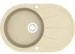vidaXL Granitsp&uuml;le Einzelbecken Oval Beige - Beige