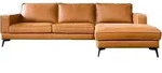 KAWOLA Sofa BLOOM Ecksofa Leder cognac Recamiere rechts - Hellbraun