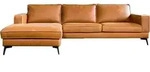 KAWOLA Sofa BLOOM Ecksofa Leder cognac Recamiere links - Hellbraun