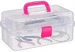 Relaxdays Aufbewahrungsbox 9 F&auml;cher, Sortierbox Bastelmaterial, K&uuml;nstlerbedarf, HBT