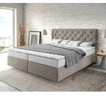 DELIFE Boxspringbett Dream-Great 180x200 cm Mikrofaser Beige mit Matratze und Topper