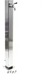 Wiltec eckige Wasserzapfstelle aus Edelstahl 95 cm, Wassers&auml;ule mit Wasserhahn...