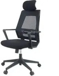 KLIM K300, Gepolsterter Sitz, Netz-R&uuml;ckenlehne, Schwarz, Schwarz, Stoff, Stoff -