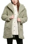 Urban Classics Damen Ladies Oversized Sherpa Coat Jacke, softsalvia, XS - Gr&uuml;n - XS
