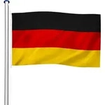 tectake&reg; Aluminium Fahnenmast wetterfest inklusive Seilzug und Bodenh&uuml;lse - Bunt