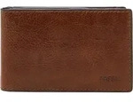 FOSSIL Leder Geldb&ouml;rse Andrew Magnetic Bifold Cognac braun - Braun