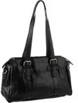 Spikes & Sparrow Schultertasche Damen 019701 schwarz - Schwarz