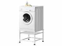 Waschmaschinen-Sockel 'Florimont' mit Ausziehablage Stahl Weiß