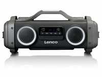 Lenco SPR-200BK - Spritzwasserfester Bluetooth®-Lautsprecher UKW Radio USB und micro