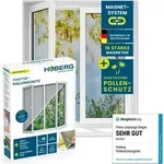 Hoberg Moskitonetz mit Pollenschutz 150x130cm grau 16 Magnetbefestigung f&uuml;r Fenster