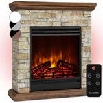 Klarstein Deko Kamin mit LED-Flammen, Elektro Kamin mit Heizung, 1800W Elektrischer