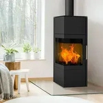 Kaminofen Fireplace Royal Stahl schwarz 5 kW mit W&auml;rmespeicherfach - Schwarz