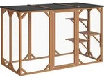 Wiltec Freilaufgehege Katzen 180 x 80 x 111,8 cm mit 3 Liegefl&auml;chen, wetterfestes