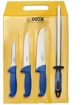 F. DICK Messer Set ErgoGrip 4-teilig (3 Fleischermesser, Wetzstahl, HRC