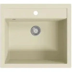 vidaXL Granitsp&uuml;le Einzelbecken Beige - Beige