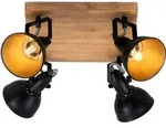 Spotleuchte dreh- & schwenkbar 4x E14 25 W Schwarz-Gold Holz Briloner - Schwarz
