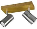 Trio Leuchten 2er Spot Marley GU10, nickel matt, holzfarbig - Silber