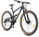 BIKESTAR Vollgefedert Aluminium Mountainbike 29 Zoll, 21 Gang Shimano Schaltung mit