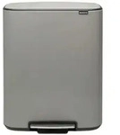 BRABANTIA Tretm&uuml;lleimer Bo 2 Eimer 30+.30 L Grau - Grau