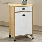 KESPER K&uuml;chenwagen wei&szlig; mit 2 Abfalleimern - (je 15 L) &ndash; 50 x 37 x 79 cm &ndash; -