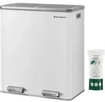 SONGMICS M&uuml;lleimer M&uuml;lltrennsystem, mit 2 F&auml;chern, 2 x 30 L, K&uuml;che - Wei&szlig;