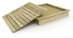 Sandkasten Wickey King Kong mit Sitzrand und abnehmbarem Deckel 195 x 195 cm -...