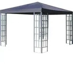 Rank Pavillon 3x3m Metall Garten Partyzelt Anthrazit RAL 7012 - Schwarz