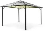 Blumfeldt Pavillon 3x4m, Rostfreier Aluminium-Pavillon mit Festem Dach & Dimmbaren
