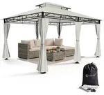 CASARIA Pavillon Topas 3x4 m mit Seitenteilen, Creme