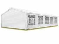 Partyzelt Pavillon 5x10 m in weiß PE Plane 350 N Wasserdicht UV Schutz Festzelt