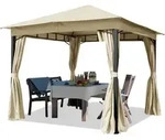 Gartenpavillon 3x3 m ca. 180 g/m2 Dachplane wasserdicht Pavillon mit 4...