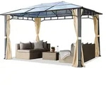 Gartenpavillon 3x4 m Aluminium Gest&auml;nge Polycarbonat Dach ca. 8 mm Pavillon