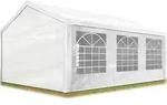 TOOLPORT Partyzelt Pavillon 4x6 m in wei&szlig; PE Plane 350 N Wasserdicht UV Schutz