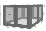 4 Seitenteile mit Moskitonetz f&uuml;r Rank Pavillon 3x4m Seitenwand Anthrazit RAL...