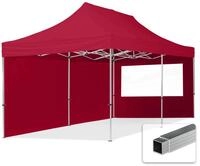 TOOLPORT 3x6m Aluminium Faltpavillon, inkl. 2 Seitenteile, rot
