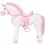 vidaXL Pl&uuml;schtier Einhorn Stehend Pl&uuml;sch Wei&szlig; und Rosa XXL - Wei&szlig;