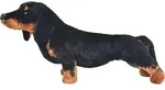 vidaXL Pl&uuml;schtier Hund Dackel Stehend Pl&uuml;sch Schwarz XXL - Schwarz
