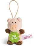 NICI 44864 Anh&auml;nger Schwein mit Spruch Viel Erfolg 8cm mit Loop, rosa/braun