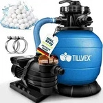 tillvex Sandfilteranlage Pool 10 m3/h inkl. 800g Filterb&auml;lle blau |...