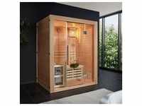 HOME DELUXE Traditionelle Sauna SKYLINE L – 150 x 120 x 190 inkl. 4,5kW Harvia