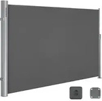SONGMICS Alu Seitenmarkise 160 x 400 cm 280 g/m2 ausziehbar Sichtschutz,...