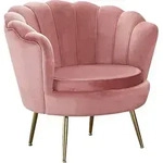SalesFever Muschel-Sessel | Bezug Samt-Stoff | Gestell Metall goldfarben | B 78...