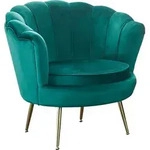 SalesFever Muschel-Sessel | Bezug Samt-Stoff | Gestell Metall goldfarben | B 78...