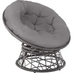 tectake&reg; Rattansessel Gargano drehbar 92 x 80 x 80,5 cm - Grau